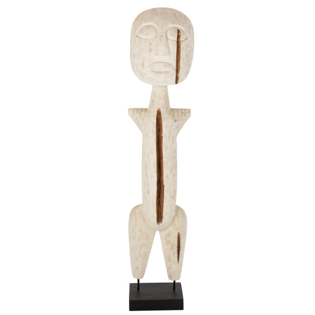 J-Line figuur primitief albasia hout extra large 33x24x144cm 3005308 large