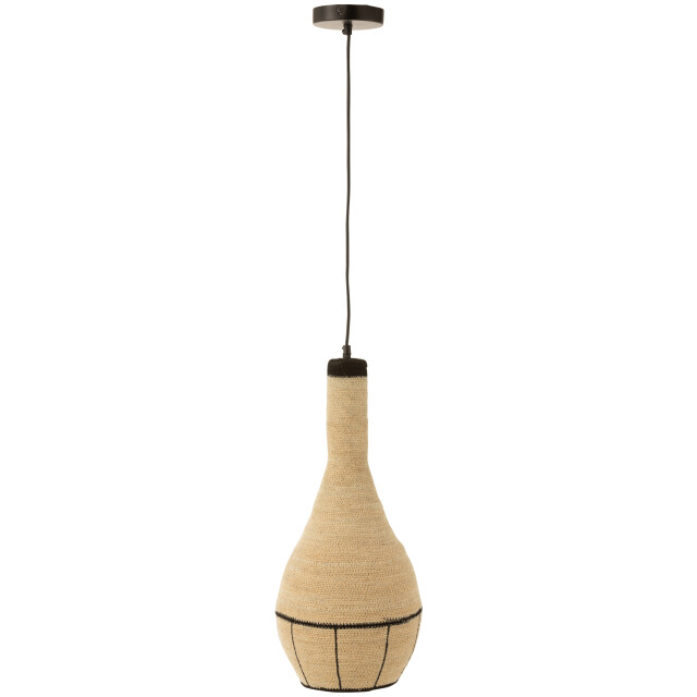 J-Line hangende lamp peer lijnen zeegras /zwart 24x24x56cm 3002115 large