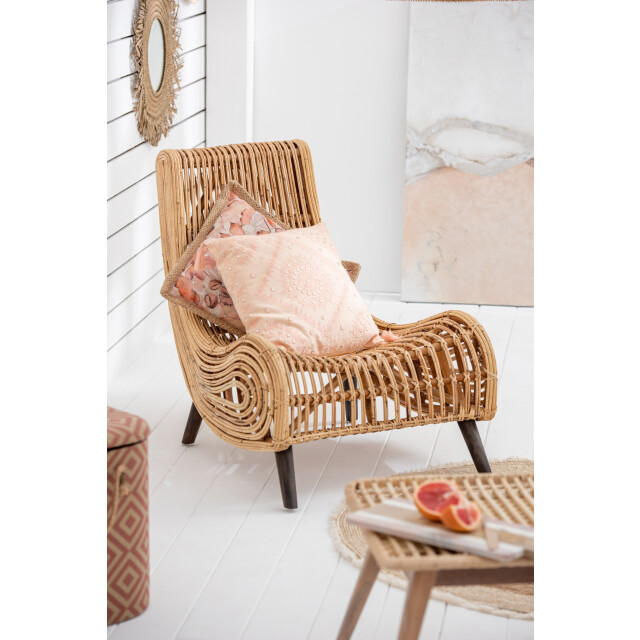 J-Line kussen ibiza kwast katoen pompelmoes 49.5x49.5x4cm 3066102 large