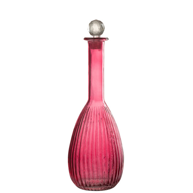 J-Line karaf strepen glas 13x13x39cm 3001260 large