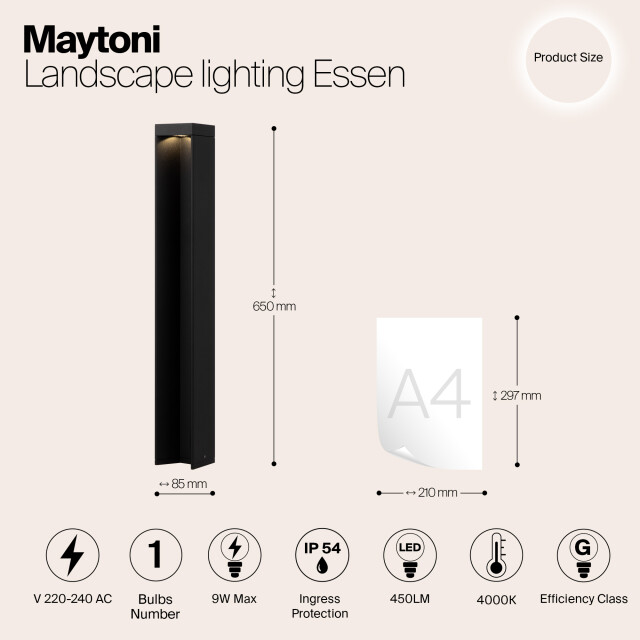 Maytoni Outdoor landschapsverlichting essen - Ø8,5 3004446 large