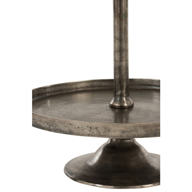 J-Line plateau op voet 3 niveaus rond aluminium antiek - 3013916 large