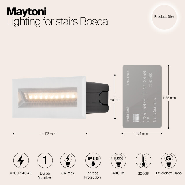 Maytoni Outdoor verlichting voor trappen bosca - 3004421 large