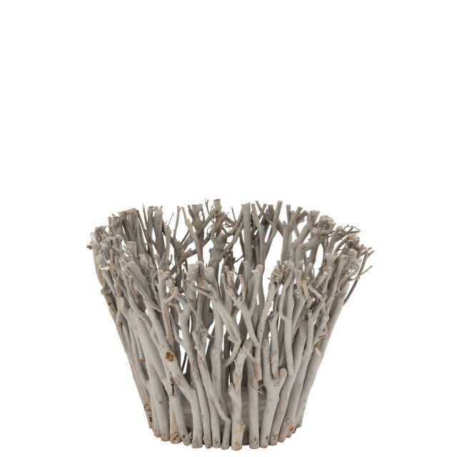J-Line windlicht takken met glas hout large 38x38x30cm 3013758 large