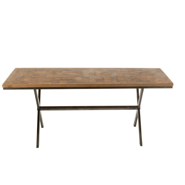 J-Line eettafel yoni metaal/mangohout /grijs 180x90x76cm 3001771 large