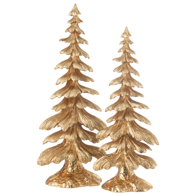 J-Line denneboom resine goud large 21x13.5x51cm 3002766 large