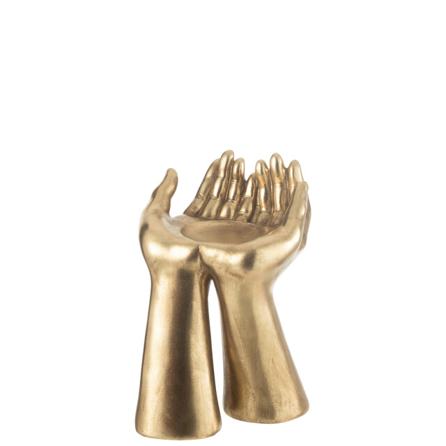 J-Line kandelaar handen resine goud 19x17.5x25cm 3065649 large