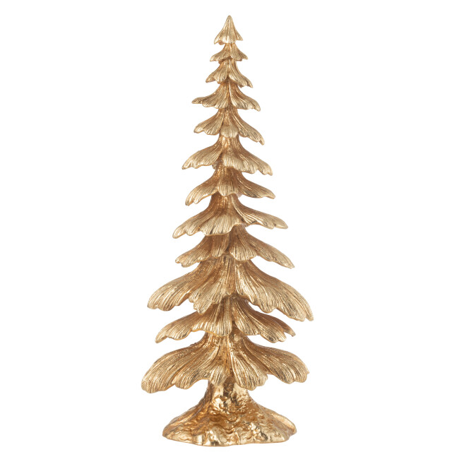J-Line denneboom resine goud large 21x13.5x51cm 3002766 large