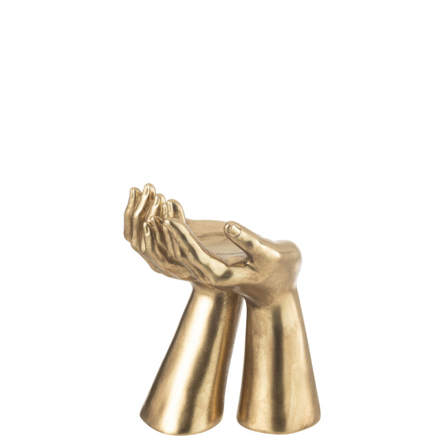 J-Line kandelaar handen resine goud 19x17.5x25cm 3065649 large