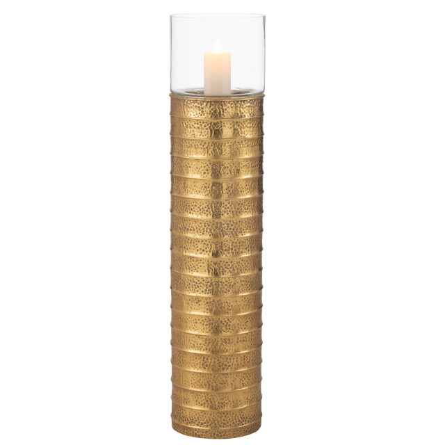 J-Line kaarshouder zuil metaal/glas goud large 24.5x24.5x108cm 3009722 large
