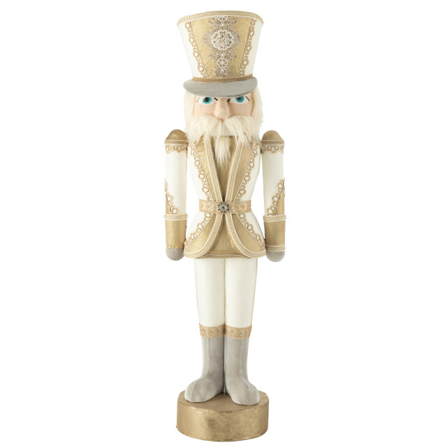 J-Line notenkraker staand polyfoam/textiel wit/goud 44x29x148cm 3009727 large