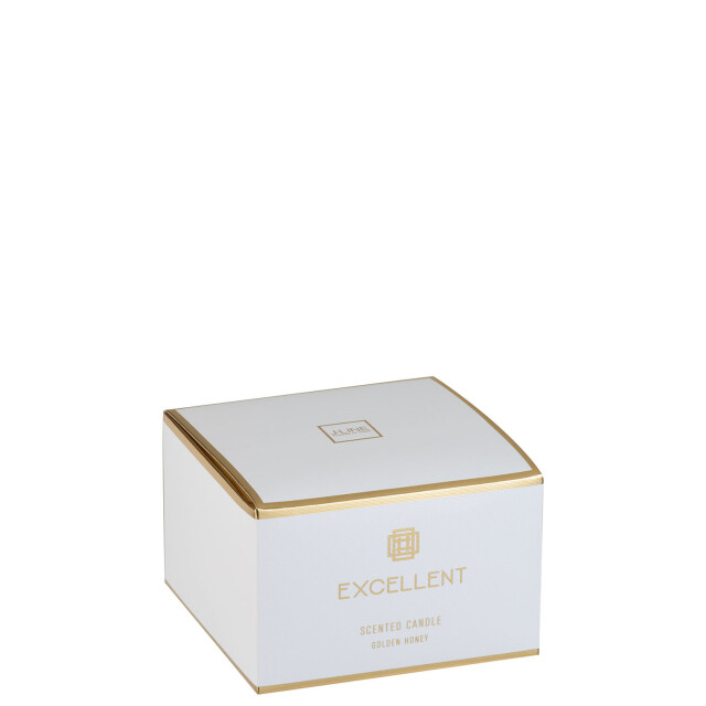 J-Line geurkaars excellent golden honey goud large-40uur 14x14x9.5cm 3015530 large
