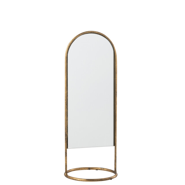 J-Line spiegel op voet daisy ijzer/glas goud 16.5x16.5x45cm 3009863 large