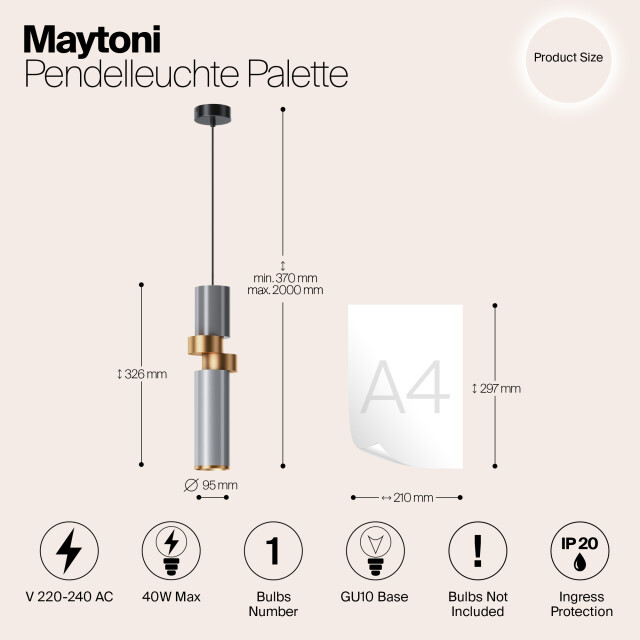 Maytoni hanglamp palette - Ø9,5 2994353 large