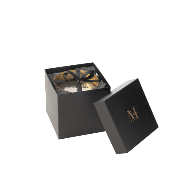 J-Line geurkaars m-chic glas goud/zwart medium-80u 15.5x15.5x15.5cm 3015445 large