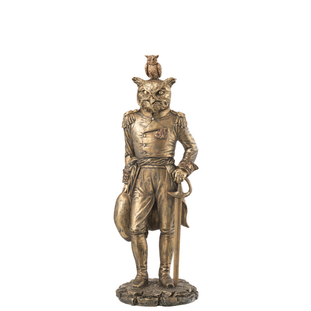 J-Line man uil resin antiek goud 13.5x13x38cm 3009590 large