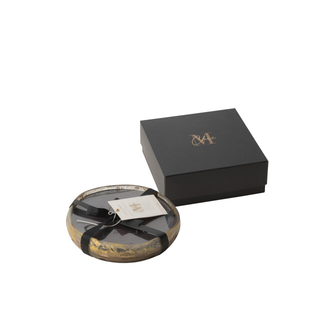 J-Line geurkaars m-chic glas goud/zwart medium-20u 19x19x4.5cm 3065765 large