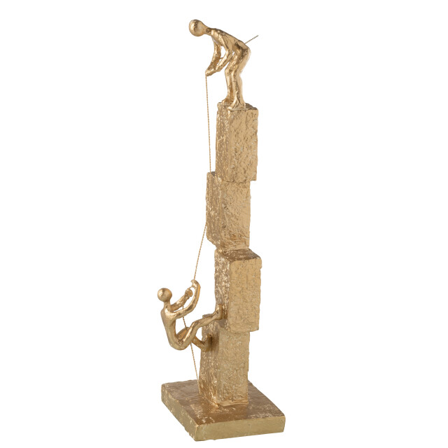 J-Line figuren klimmen modern resine goud 14.5x14.5x50cm 3009508 large