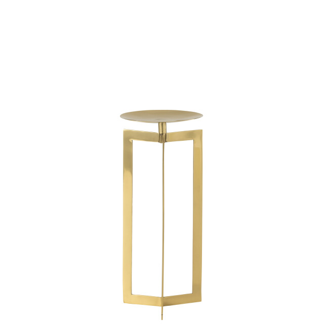 J-Line kaarshouder stainless steel goud large 16.5x16.5x38.5cm 3001621 large
