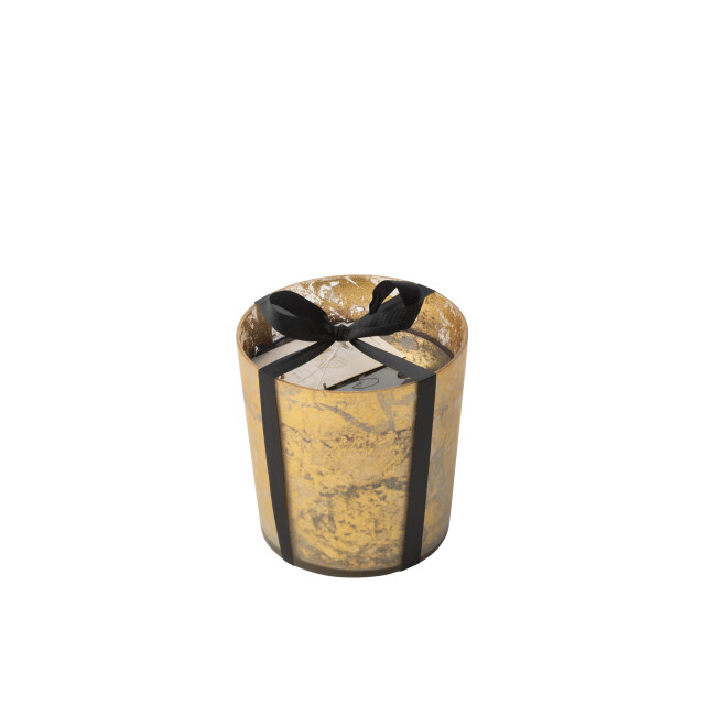 J-Line geurkaars m-chic glas goud/zwart medium-80u 15.5x15.5x15.5cm 3015445 large