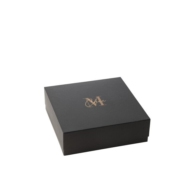 J-Line geurkaars m-chic glas goud/zwart large-40u 29x29x6cm 3015441 large