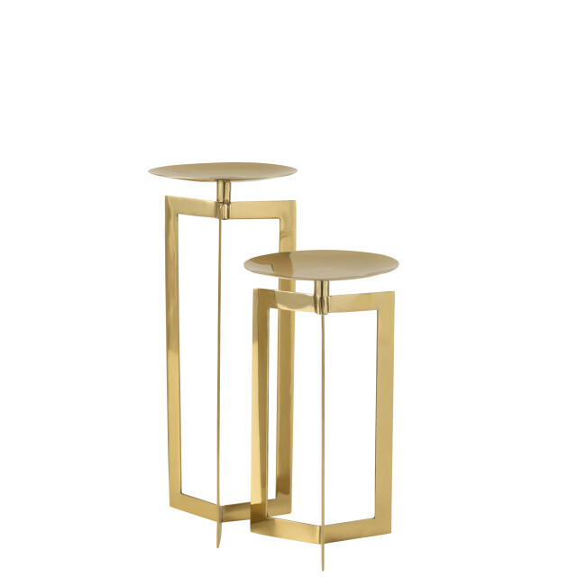 J-Line kaarshouder stainless steel goud large 16.5x16.5x38.5cm 3001621 large