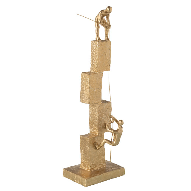 J-Line figuren klimmen modern resine goud 14.5x14.5x50cm 3009508 large