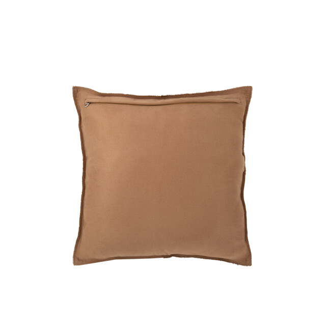 J-Line kussen koehaar leder donker/camel 45x45x8cm 3001701 large