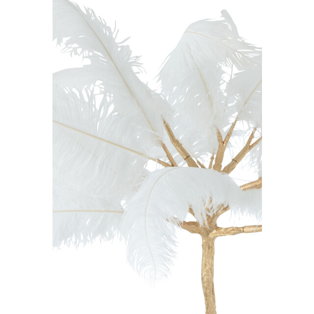 J-Line boom pluimen staal goud/wit large 140x140x190cm 3001720 large
