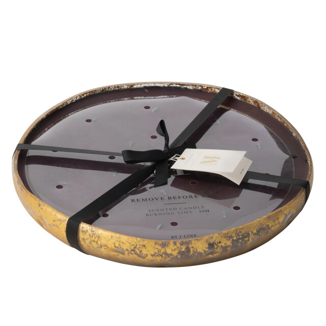 J-Line geurkaars m-chic glas goud/zwart extra large-35u 37x37x5cm 3065763 large