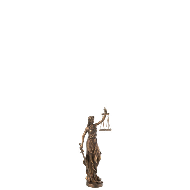 J-Line vrouw justitia resin koper small 15.5x9x39cm 3009578 large