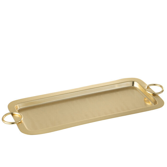J-Line plateau mile mat metaal goud large 42x18.4x1.3cm 3001668 large