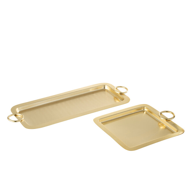 J-Line plateau mile mat metaal goud large 42x18.4x1.3cm 3001668 large