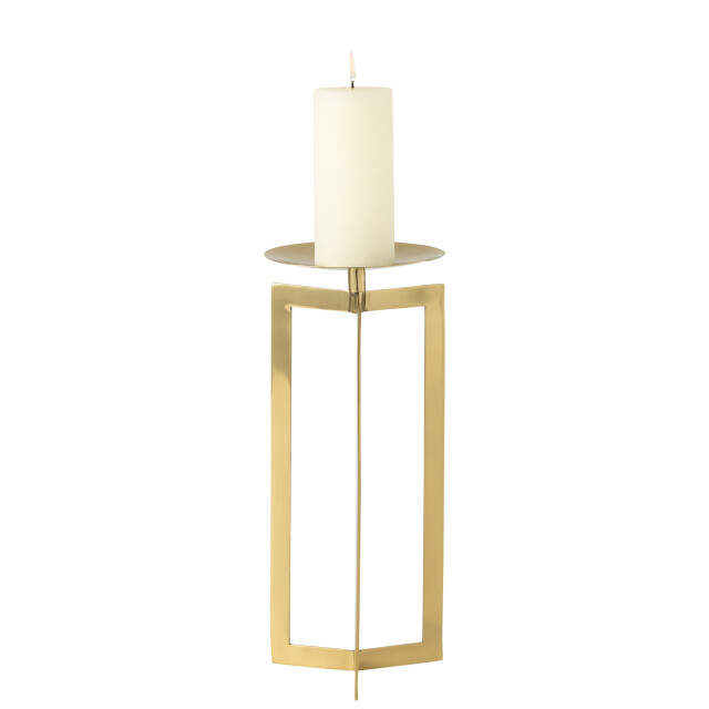 J-Line kaarshouder stainless steel goud large 16.5x16.5x38.5cm 3001621 large