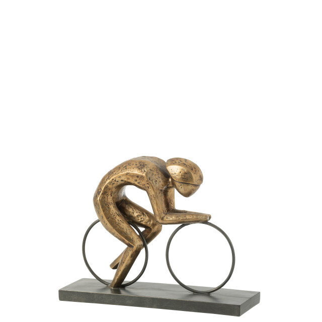 J-Line wielrenner op voet resine goud large 37.5x11x29.5cm 3008529 large