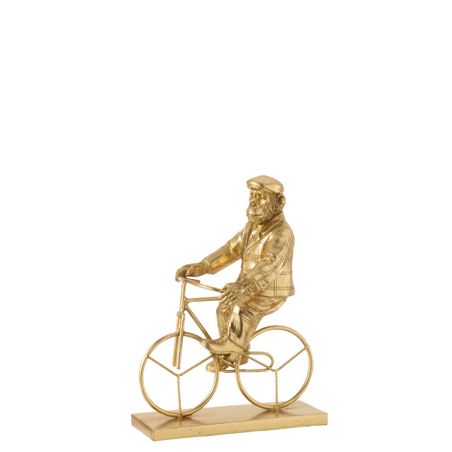 J-Line aap fiets poly goud small 20x12.5x27.5cm 3008507 large