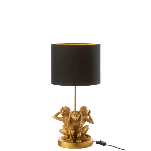 J-Line lamp tafel aap 3delen poly goud 25x25x53cm 3000837 large