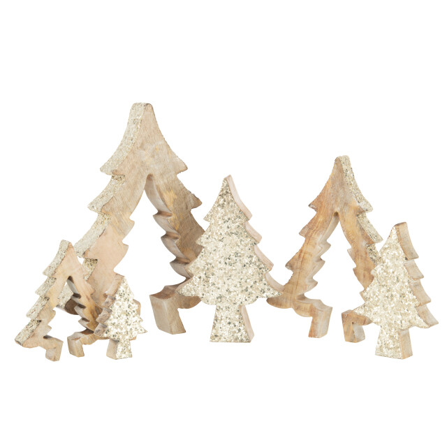 J-Line puzzel kerstboom mango glitter l 25.5x4x30cm 3006919 large