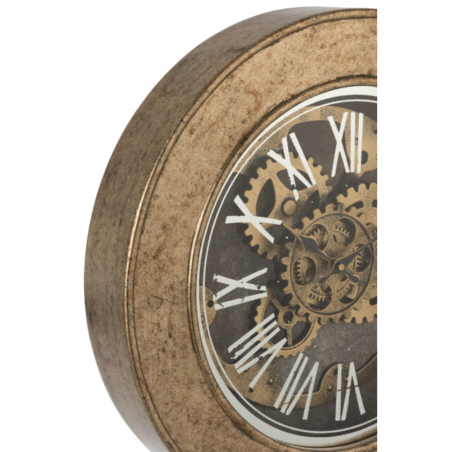 J-Line klok binnenwerk mdf antiek goud 50x50x8cm 3005573 large