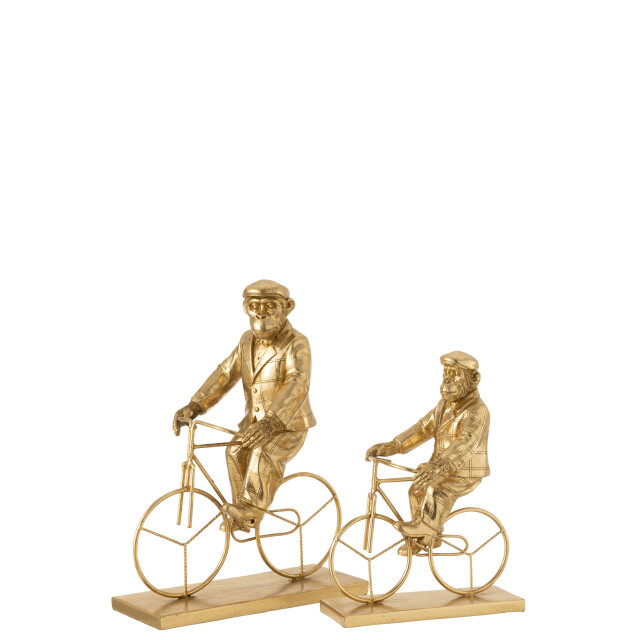 J-Line aap fiets poly goud large 26.5x14x35cm 3008509 large