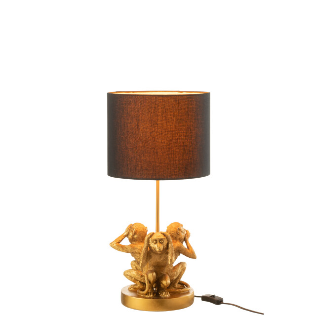 J-Line lamp tafel aap 3delen poly goud 25x25x53cm 3000837 large