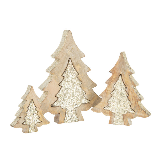 J-Line puzzel kerstboom mango glitter l 25.5x4x30cm 3006919 large