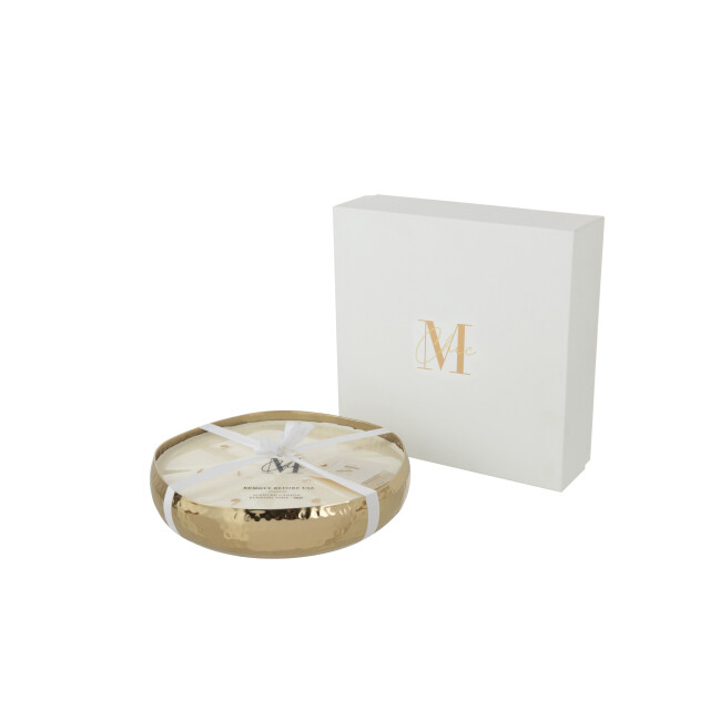 J-Line geurkaars m-chic metaal goud large-44u 28.5x28.5x6cm 3066087 large