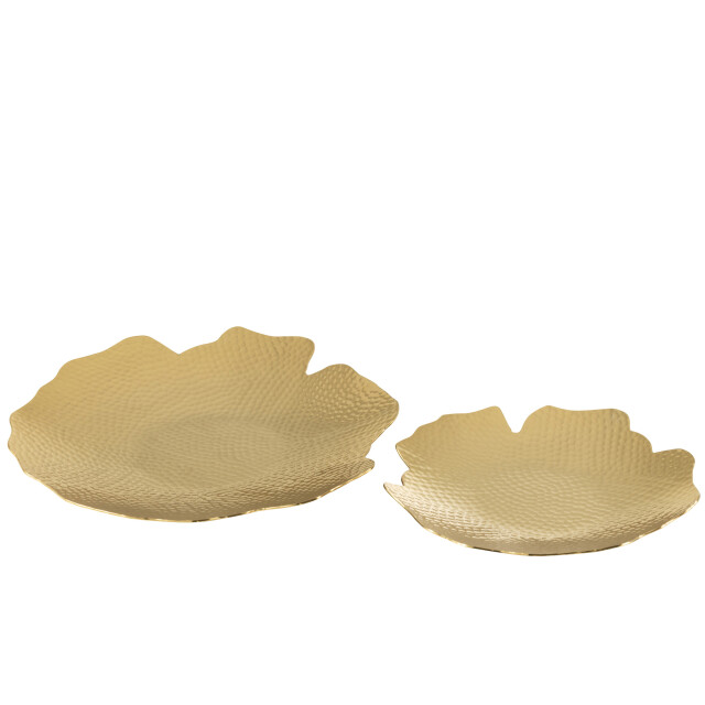 J-Line set van twee schalen aluminium goud 33x33x6cm 3008640 large