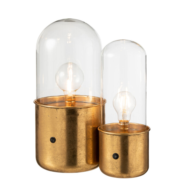 J-Line tafellamp antiek led glas/zink goud large 19.5x19.5x40cm 2999676 large
