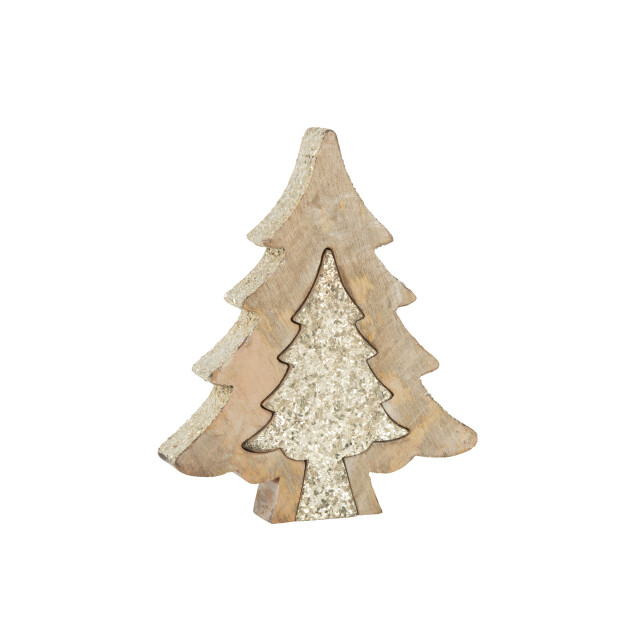 J-Line puzzel kerstboom mango glitter l 25.5x4x30cm 3006919 large