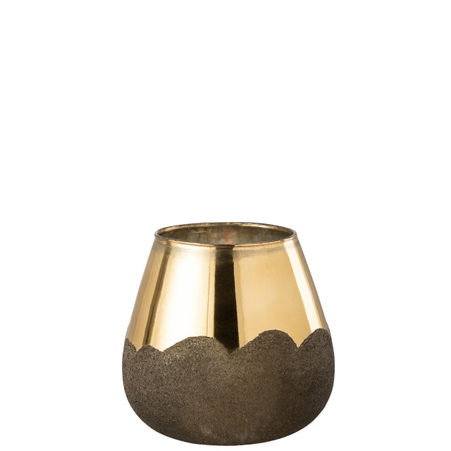 J-Line windlicht nevada glas goud large 18x18x19cm 3013649 large
