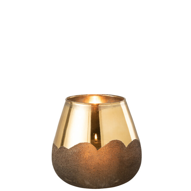 J-Line windlicht nevada glas goud large 18x18x19cm 3013649 large