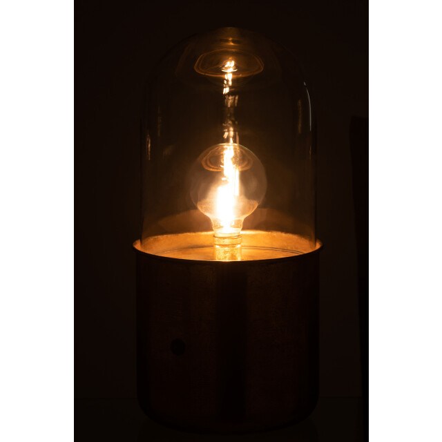 J-Line tafellamp antiek led glas/zink goud large 19.5x19.5x40cm 2999676 large