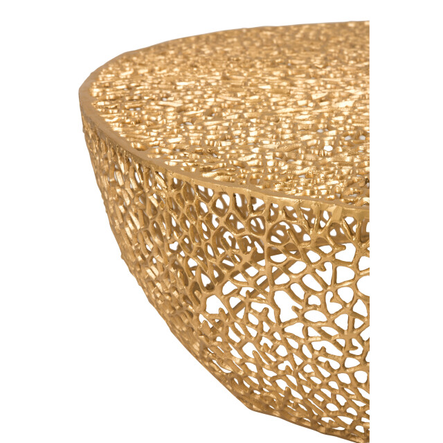 J-Line salontafel rond laag koraalpatroon aluminium goud 115x114x31.5cm 2999742 large